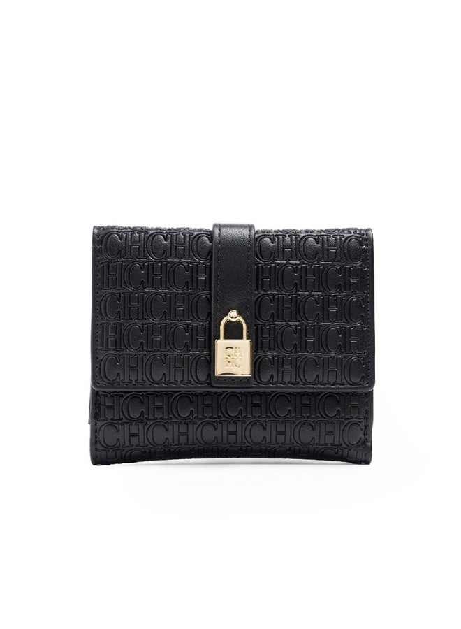 Short Buckle PU Foldable Wallet with Multi-Function Coin Pocket